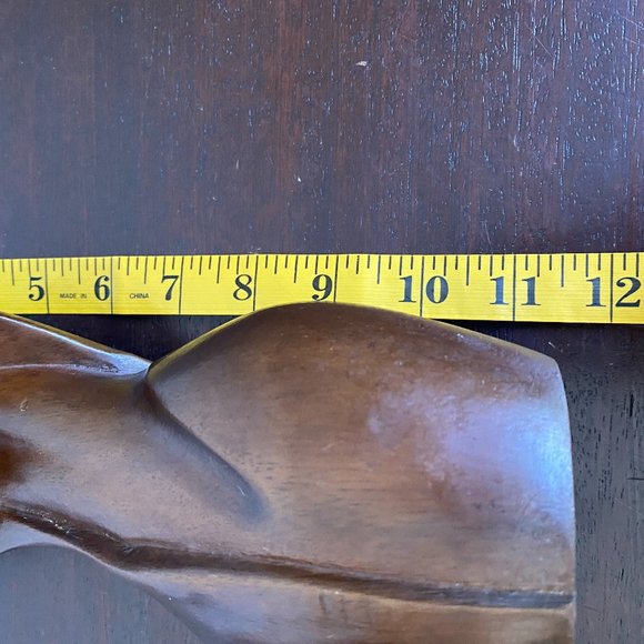 Vintage Mid-Century Art Deco Style Carved Wooden Female Bust Sculpture 11.5" - Picture 12 of 16